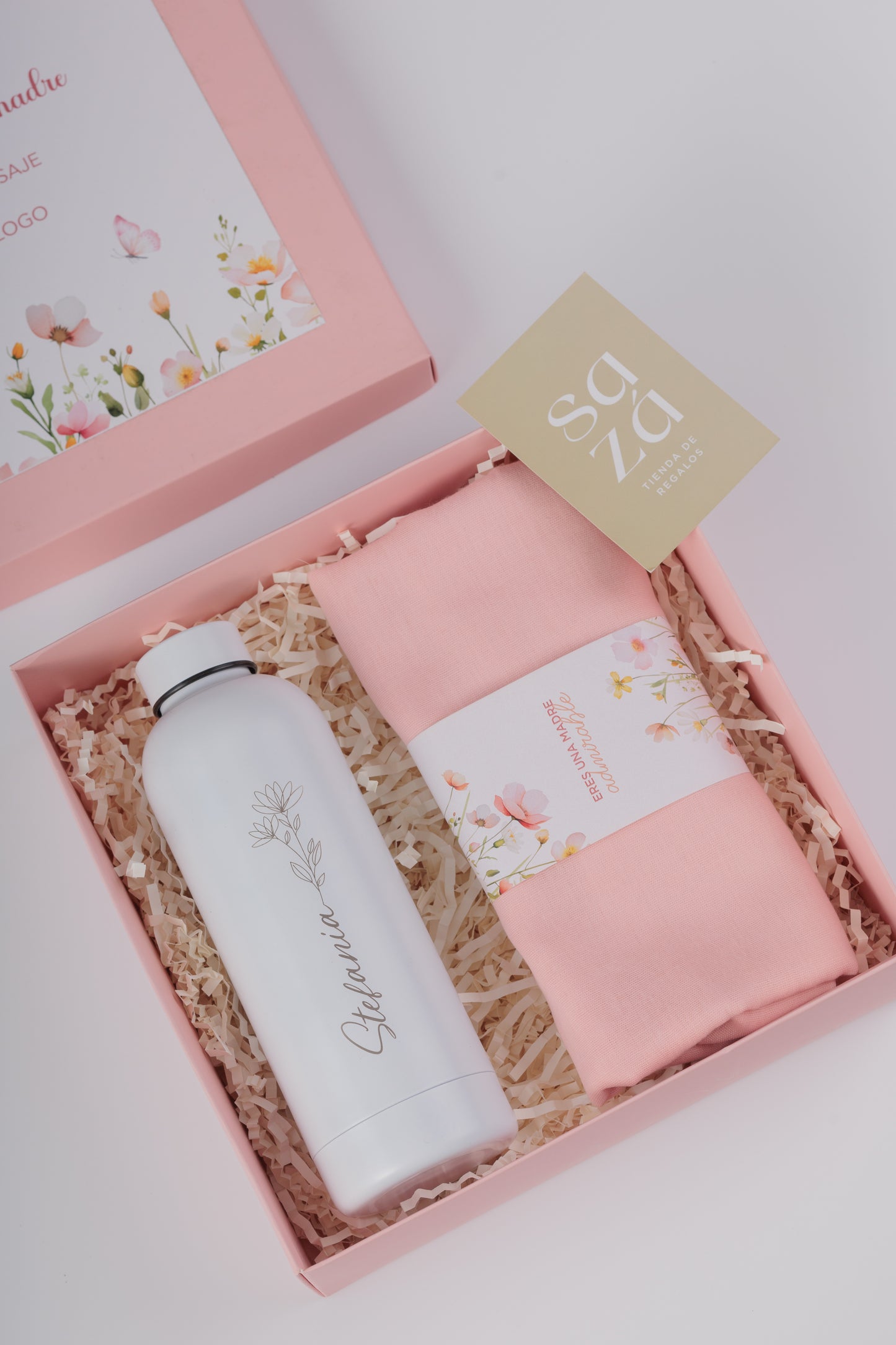 Box Mamá: Botella Personalizada & Pashmina