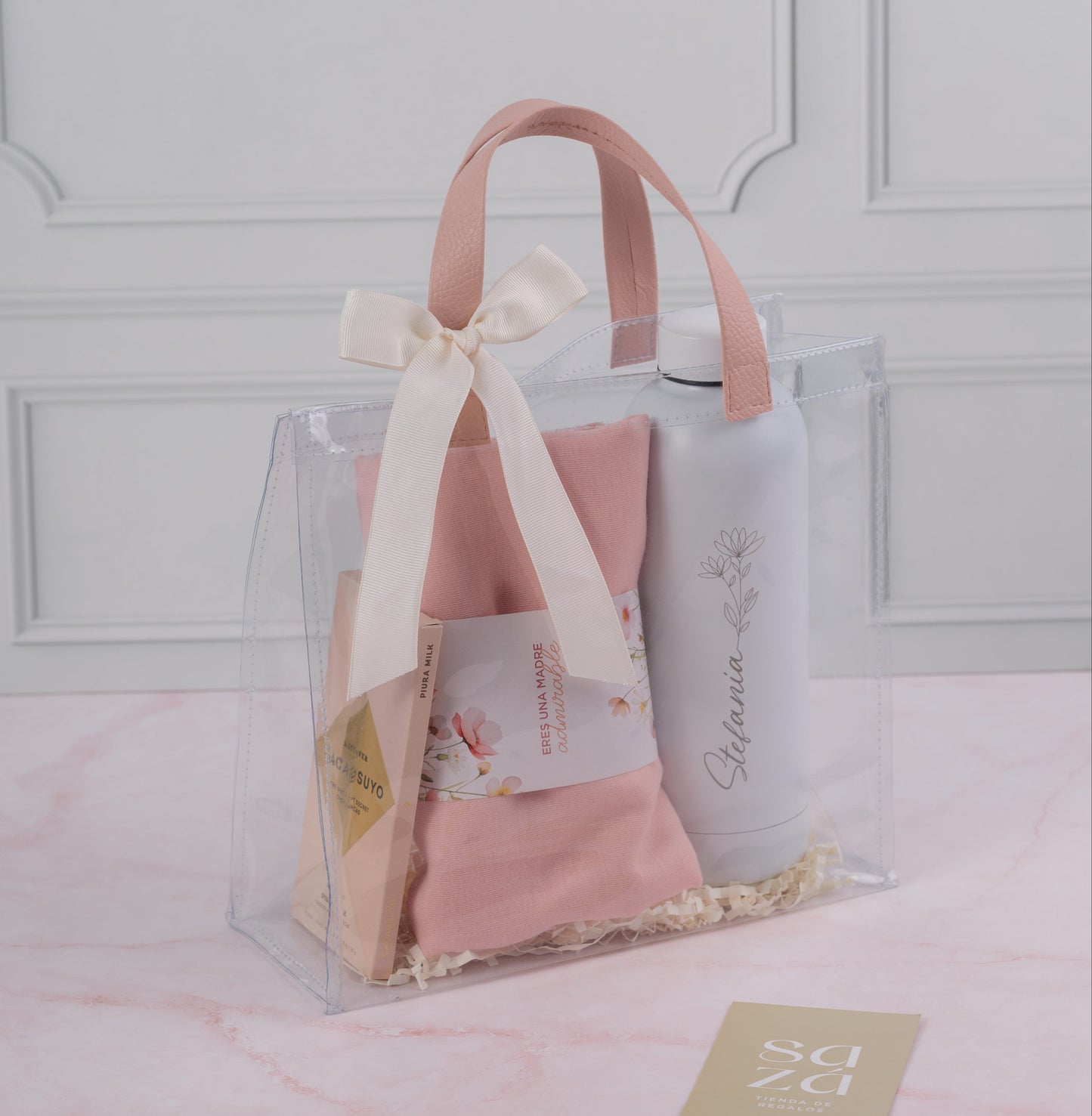 Bolso Mamá: Chocolate, Botella Personalizada & Pashmina