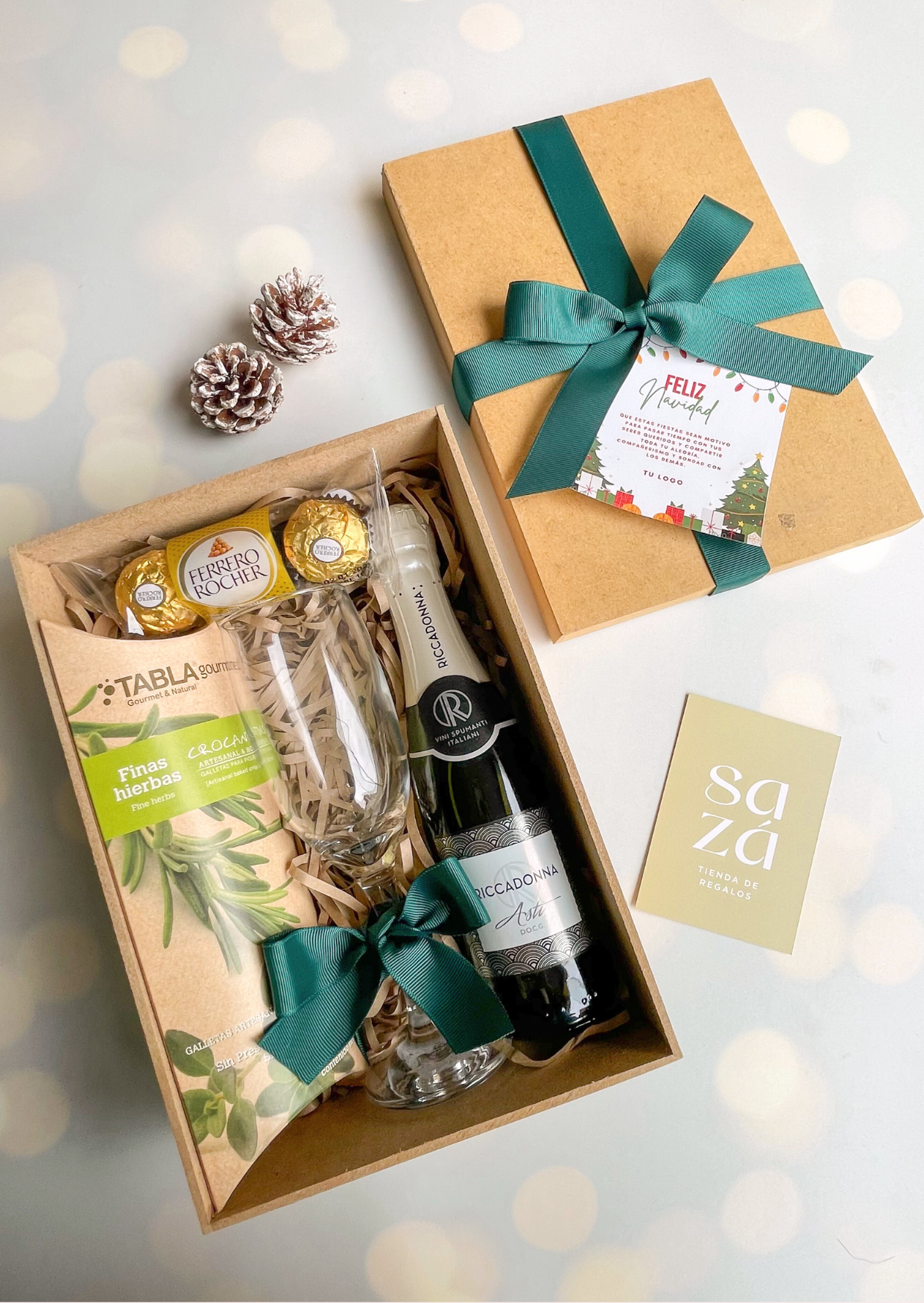 Set Gourmet: Riccadonna, Copa Personalizada & Bombones Ferrero