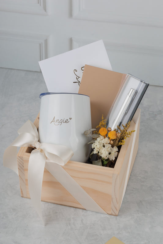 Set Oficina Mujer con Libreta & Vaso Térmico Personalizados