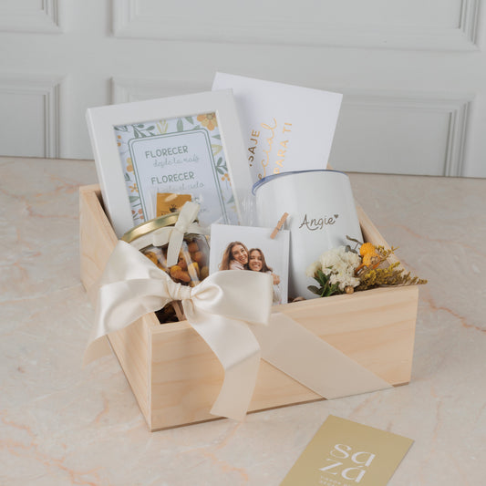 Set Flores Eternas con Fotos & Vaso Térmico Personalizados