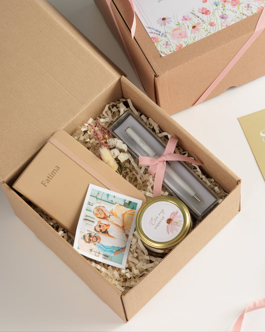 Box Sara: Frutos secos, Libreta & Lapicero Personalizado