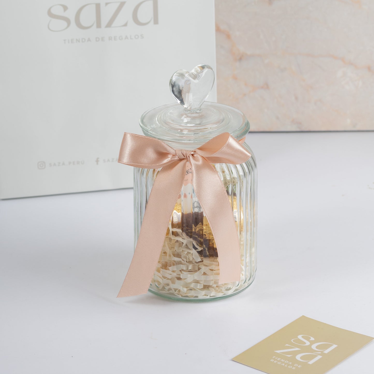 Frasco Corazón con Infusión & Bombones