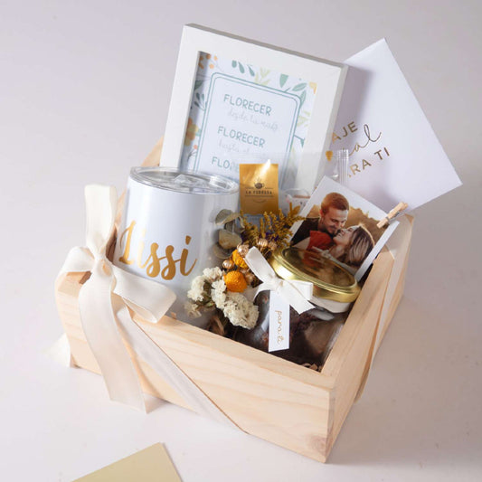 Set Flores Eternas con Fotos & Cup Personalizados