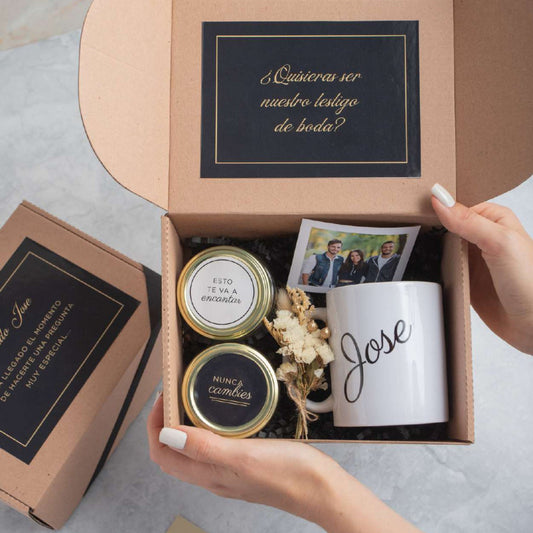 Mini Box para Él con Brownies, Fotos & Taza Personalizada