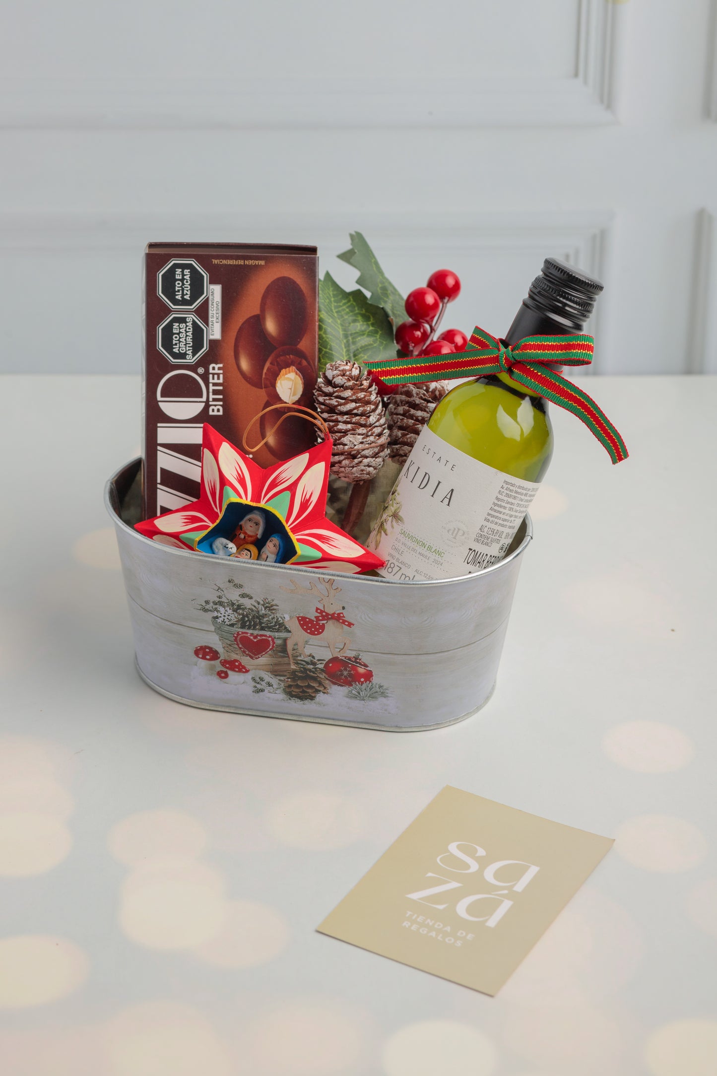 Mini Pack Navideño: Vino, Chocolates & Retablo Estrella