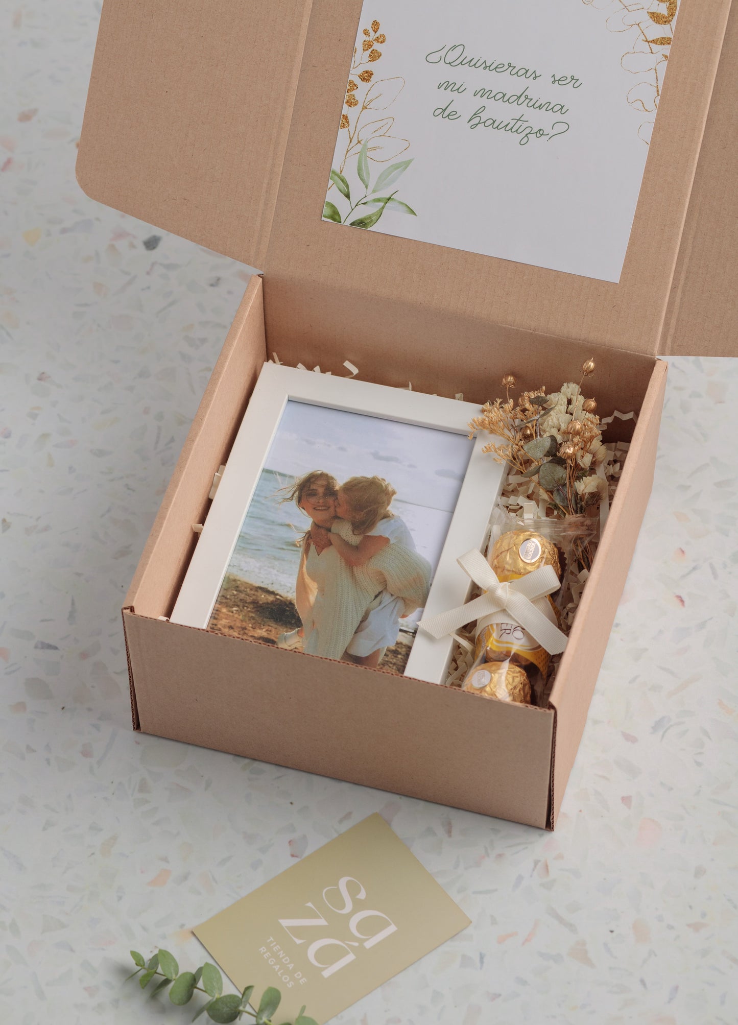 Mini Box Madrina/Padrino: Foto Personalizada & Bombones