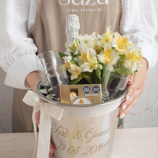 Pack Champagne & Flores c/ hielera