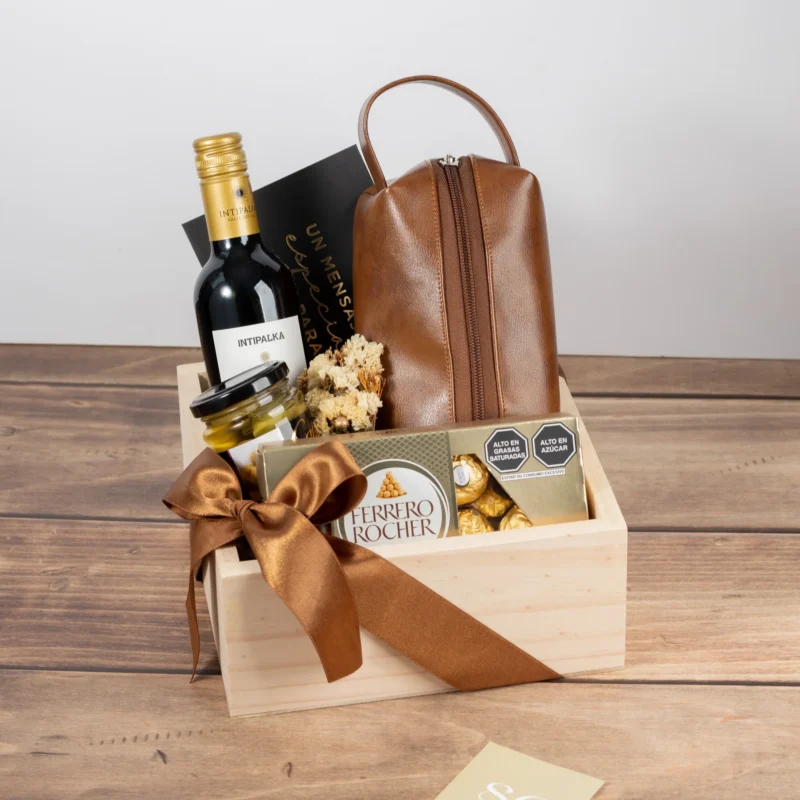 Box Gourmet: Vino con Neceser & Bombones