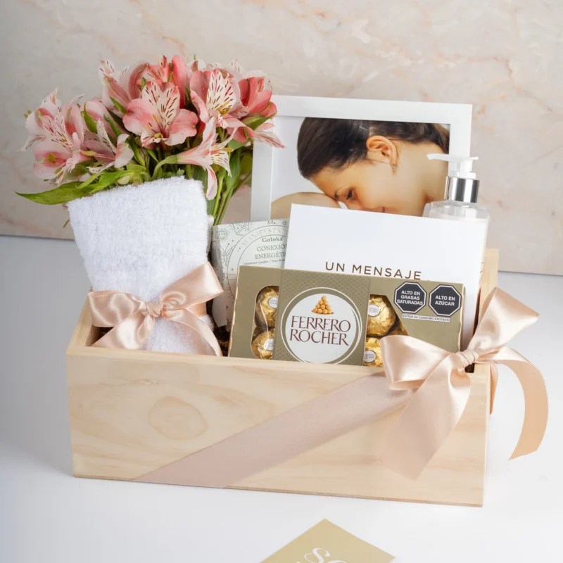 Relax Premium: Flores, Chocolates c/ Vela con cuarzos