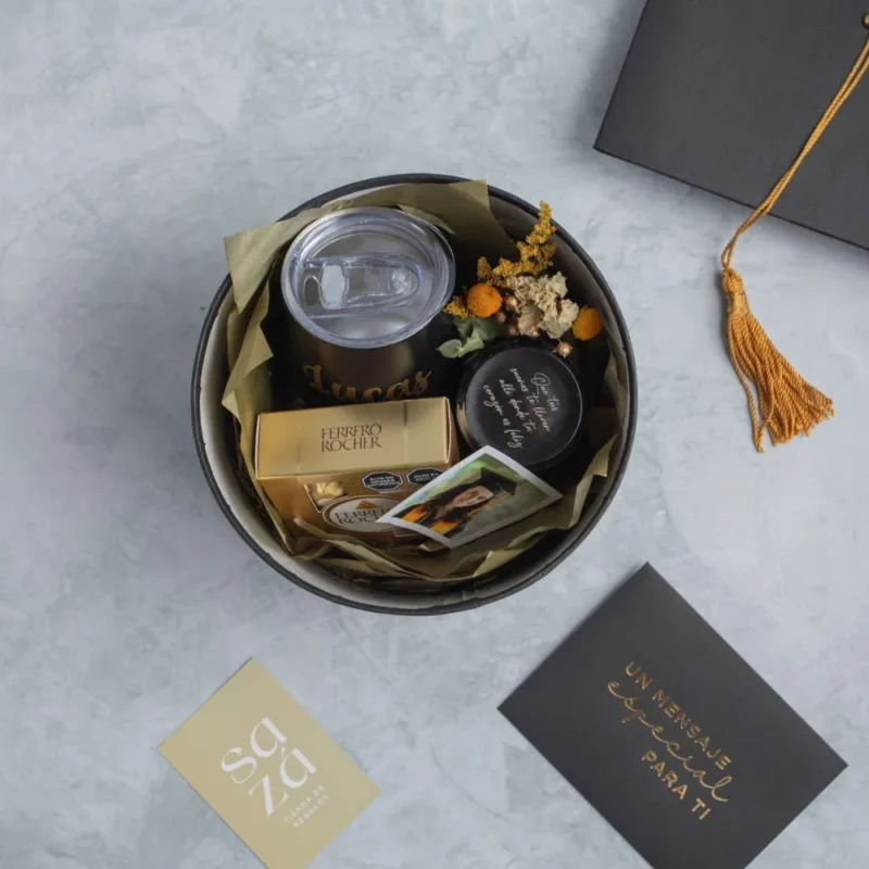 Pack Graduación 1: Caja Estilo Berrite & Vaso Térmico Personalizado